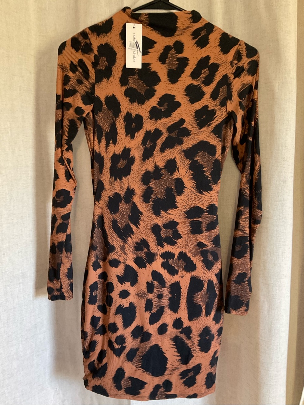 Naked Wardrobe Leopard Print Bodycon Mini Dress NWT